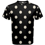 Polka Dots - Pearl Brown on Black Men s Cotton Tee