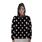 Polka Dots - Pearl Brown on Black Hooded Wind Breaker (Women)