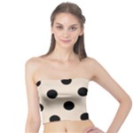 Polka Dots - Black on Almond Brown Tube Top