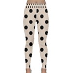 Polka Dots - Black on Almond Brown Yoga Leggings