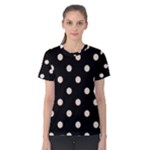 Polka Dots - Almond Brown on Black Women s Cotton Tee