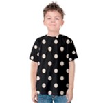 Polka Dots - Almond Brown on Black Kid s Cotton Tee