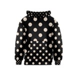 Polka Dots - Almond Brown on Black Kid s Pullover Hoodie