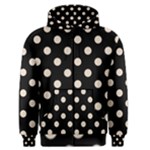 Polka Dots - Almond Brown on Black Men s Zipper Hoodie