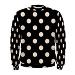 Polka Dots - Almond Brown on Black Men s Sweatshirt