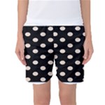 Polka Dots - Almond Brown on Black Women s Basketball Shorts