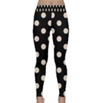 Polka Dots - Almond Brown on Black Yoga Leggings