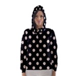 Polka Dots - Almond Brown on Black Hooded Wind Breaker (Women)