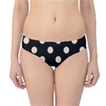 Polka Dots - Almond Brown on Black Hipster Bikini Bottoms