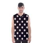 Polka Dots - Almond Brown on Black Men s Basketball Tank Top