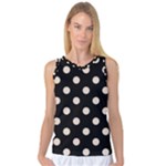 Polka Dots - Almond Brown on Black Women s Basketball Tank Top