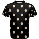 Polka Dots - Pastel Brown on Black Men s Cotton Tee