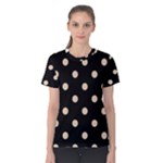 Polka Dots - Pastel Brown on Black Women s Cotton Tee