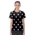 Polka Dots - Pastel Brown on Black Women s Sport Mesh Tee