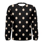 Polka Dots - Pastel Brown on Black Men s Long Sleeve T-shirt