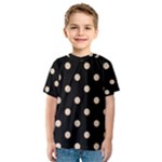 Polka Dots - Pastel Brown on Black Kid s Sport Mesh Tee