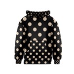 Polka Dots - Pastel Brown on Black Kid s Pullover Hoodie