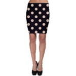 Polka Dots - Pastel Brown on Black Bodycon Skirt