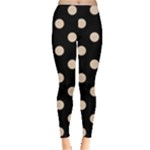 Polka Dots - Pastel Brown on Black Women s Leggings