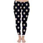 Polka Dots - Pastel Brown on Black Winter Leggings