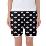 Polka Dots - Pastel Brown on Black Women s Basketball Shorts