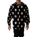 Polka Dots - Pastel Brown on Black Hooded Wind Breaker (Kids)