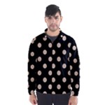 Polka Dots - Pastel Brown on Black Wind Breaker (Men)