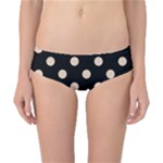 Polka Dots - Pastel Brown on Black Classic Bikini Bottoms