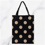 Polka Dots - Tan Brown on Black Classic Tote Bag