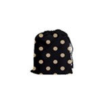 Polka Dots - Tan Brown on Black Drawstring Pouch (XS)