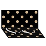 Polka Dots - Tan Brown on Black Twin Heart Bottom 3D Greeting Card (8x4)