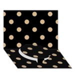 Polka Dots - Tan Brown on Black Circle Bottom 3D Greeting Card (7x5)