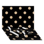 Polka Dots - Tan Brown on Black LOVE Bottom 3D Greeting Card (7x5)