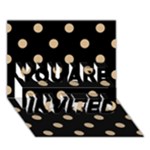 Polka Dots - Tan Brown on Black YOU ARE INVITED 3D Greeting Card (7x5)