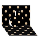 Polka Dots - Tan Brown on Black Apple 3D Greeting Card (7x5)