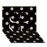 Polka Dots - Tan Brown on Black Clover 3D Greeting Card (7x5)