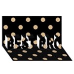 Polka Dots - Tan Brown on Black BEST BRO 3D Greeting Card (8x4)