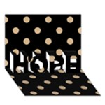 Polka Dots - Tan Brown on Black HOPE 3D Greeting Card (7x5)