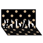 Polka Dots - Tan Brown on Black #1 DAD 3D Greeting Card (8x4)