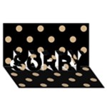 Polka Dots - Tan Brown on Black SORRY 3D Greeting Card (8x4)