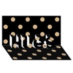 Polka Dots - Tan Brown on Black HUGS 3D Greeting Card (8x4)