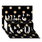 Polka Dots - Tan Brown on Black Miss You 3D Greeting Card (7x5)