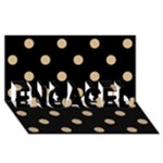 Polka Dots - Tan Brown on Black ENGAGED 3D Greeting Card (8x4)