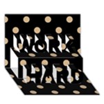 Polka Dots - Tan Brown on Black WORK HARD 3D Greeting Card (7x5)