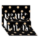 Polka Dots - Tan Brown on Black You Did It 3D Greeting Card (7x5)