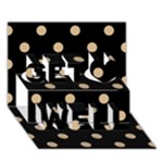 Polka Dots - Tan Brown on Black Get Well 3D Greeting Card (7x5)