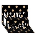 Polka Dots - Tan Brown on Black You Rock 3D Greeting Card (7x5)