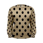 Polka Dots - Black on Khaki Brown Women s Sweatshirt