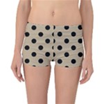 Polka Dots - Black on Khaki Brown Reversible Boyleg Bikini Bottoms