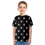 Polka Dots - Khaki Brown on Black Kid s Sport Mesh Tee